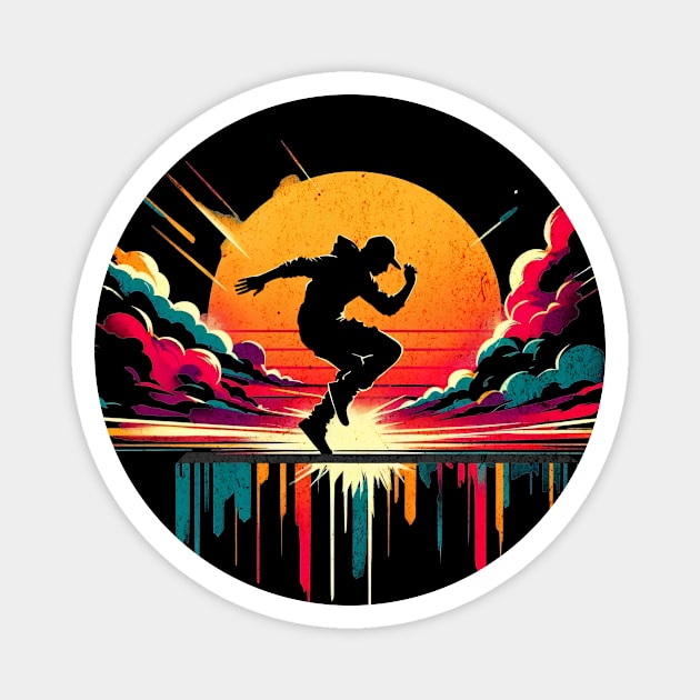 Parcour Dance Graffiti Design Magnet by Miami Neon Designs